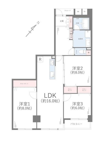 新山下ベイシティ第六号棟の間取り