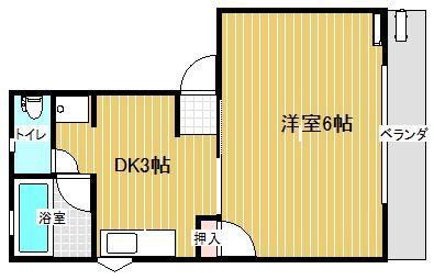 久留米市上津町のハイツの間取り