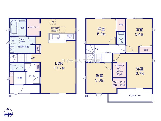 【間取り】 | 豊明市二村台１丁目21-9『仲介料無料』新築戸建て | 2号棟