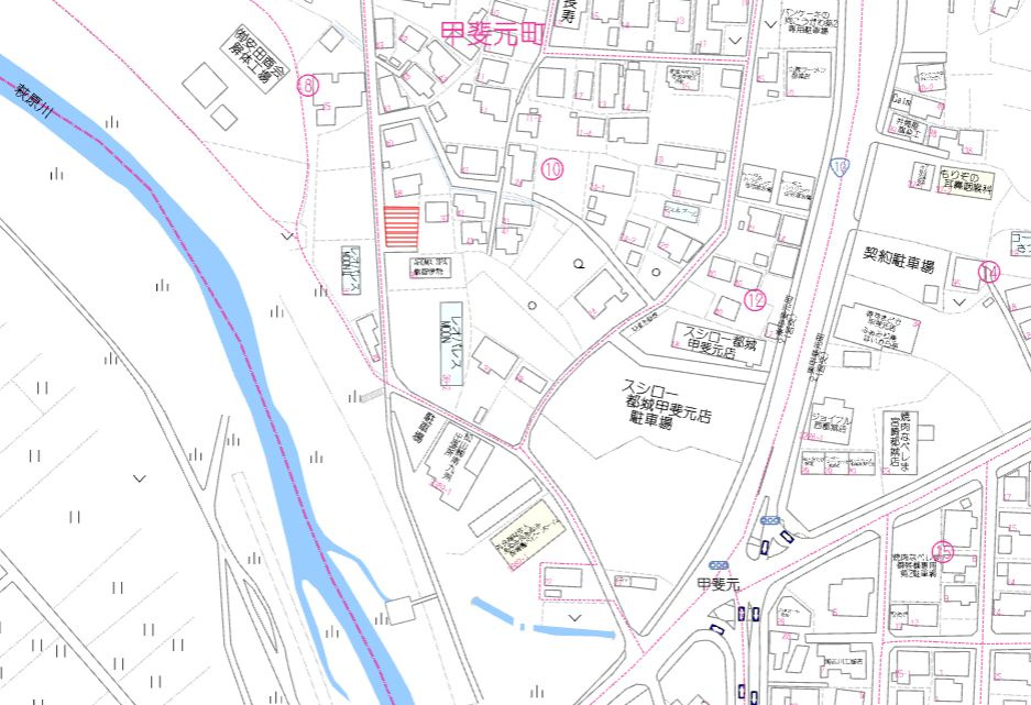 都城市甲斐元町の売地の土地図