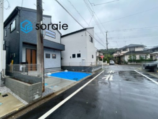 川越市かすみ野第二全2棟　新築戸建　リーブルガーデンの前面道路含む現地写真|6/25　撮影