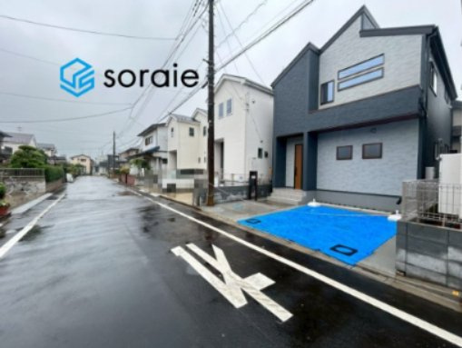 川越市かすみ野第二全2棟　新築戸建　リーブルガーデンの前面道路含む現地写真|6/25　撮影