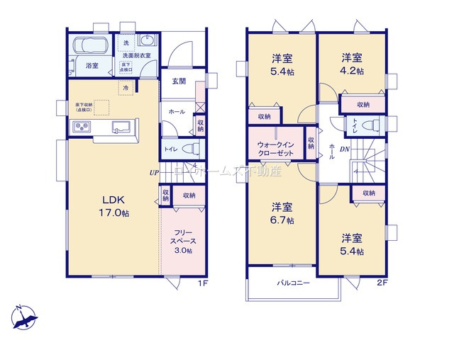 【間取り】 | 岡崎市福岡町字東市仲57-1『仲介料無料』新築戸建て | 3号棟