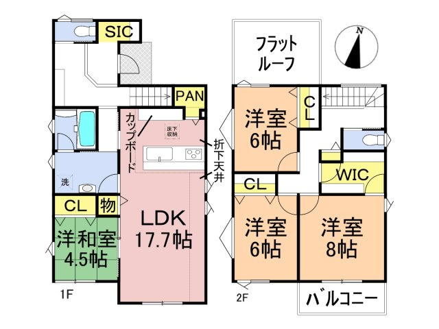 【商談中】タマタウン　岐阜市萱場東町（城西小）　全3区画分譲の間取り|■1号棟　■ヤマダ不動産　株式会社リライフ　
■夢のマイホーム購入をフルサポートします！
