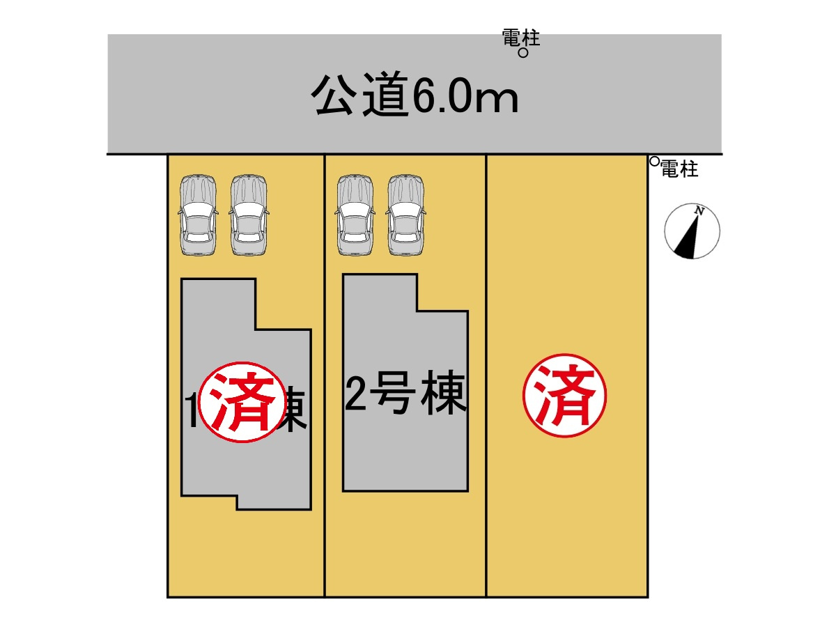 タマタウン　岐阜市萱場東町（城西小）　全3区画分譲の区画図|■区画図
■YAMADA電機の　ヤマダ不動産　株式会社リライフ　
いつでもお問合わせ下さい。