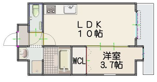 ルッシェ竹下駅前の間取り