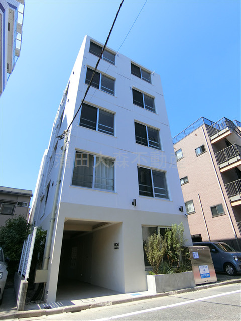 UCM蒲田ユーシーエムカマタの外観|2023年6月築　RC鉄筋コンクリート造地上5階建て総戸数14戸　京急本線京急蒲田駅近、JR京浜東北線蒲田駅　東京都大田区蒲田4丁目TVモニター付オートロック宅配BOXWi-Fi対応インターネット無料