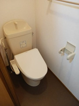 落ち着いた色調のトイレです