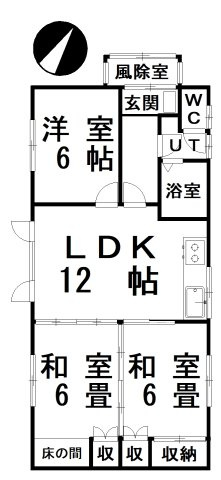 【間取り】 | 興津4丁目91-185、187売家 | 200万円、3LDK、土地面積139.50m2、建物面積64.61m2