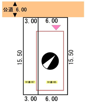【区画図】 | 興津4丁目91-185、187売家
