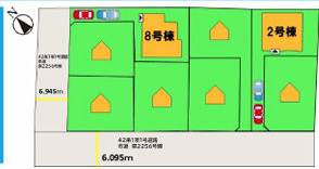 西区周船寺２丁目２期　２号棟の区画図