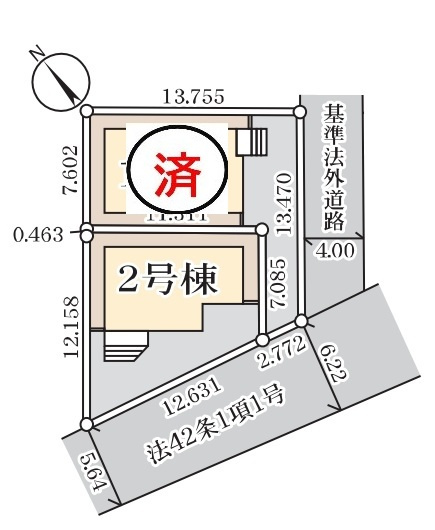 市川市宮久保１丁目新築戸建【百合台小学校：9分】の区画図|最終1棟販売中！