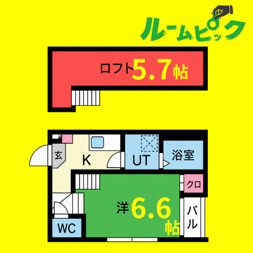 ベルシャンブル　名古屋市賃貸　仲介手数料無料の間取り