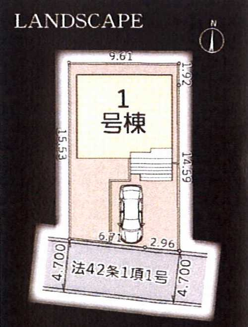 茅ヶ崎市下寺尾　新築戸建　全1棟の区画図