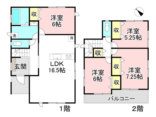 各務原市鵜沼東町５丁目　B区画の間取り