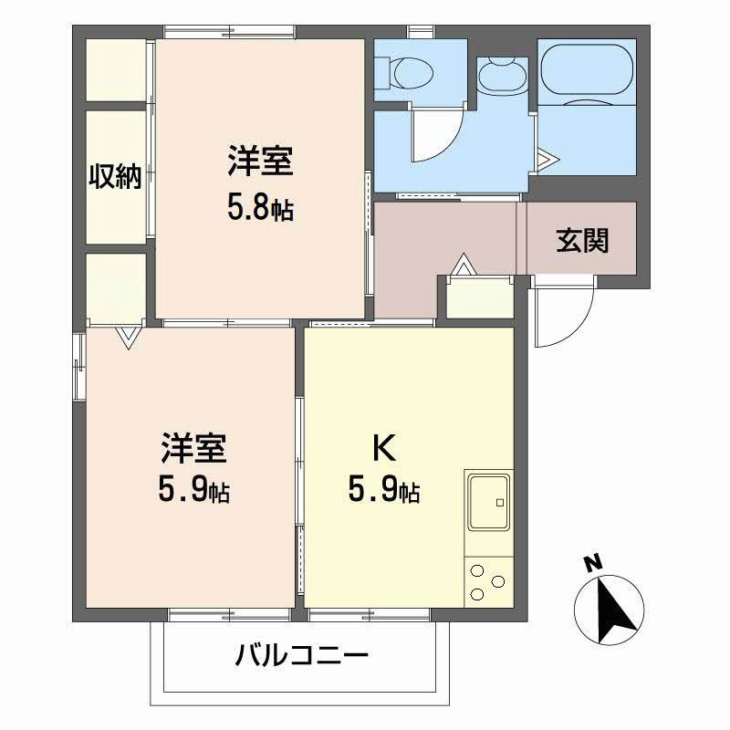ディアス離宮山手Cの間取り