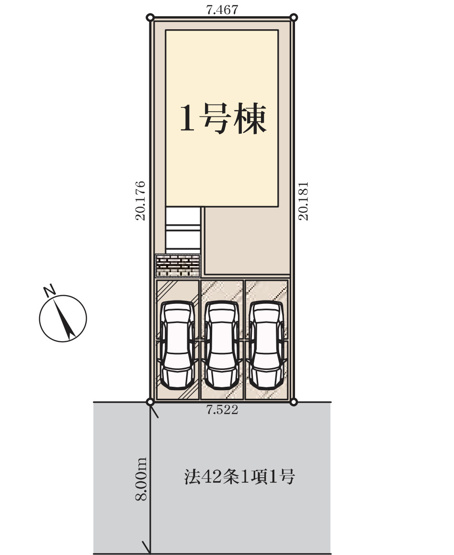 【区画図】 | 熊谷市月見町第3　LiveleGarden.s    新築戸建　全1棟　1号棟