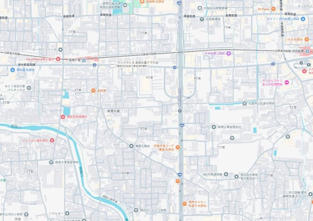 松原市高見の里　新築一戸建ての地図
