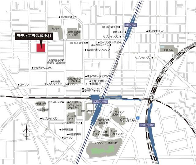 ラティエラ武蔵小杉の地図