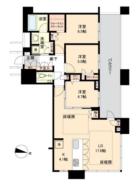 【間取り】 | アイランドシティオーシャンフォレストタワーレジデンスＥＡＳＴ☆仲介手数料無料☆