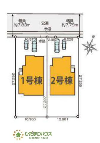 【区画図】 | 水戸市浜田1期　新築戸建　1号棟 | 閑静な住宅街にございます。