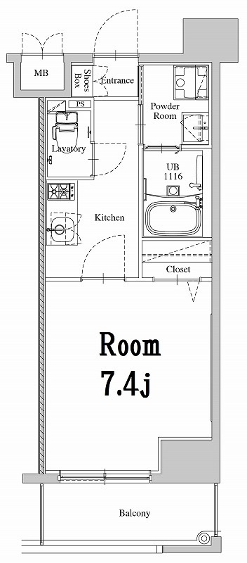 新品家具付きマンション舞鶴19(KaGood福岡)の間取り