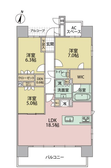 レ・ジェイド袋井駅前の間取り|3LDK