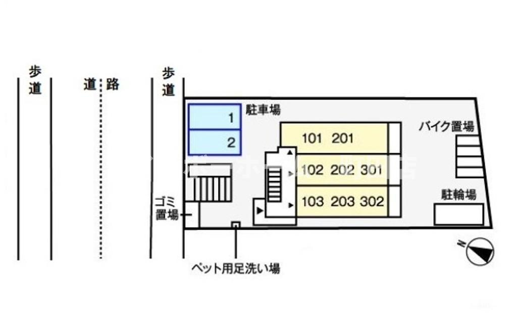 ジュネス　シャルダン※初期費用分割あと払いサービス利用可能物件の区画図