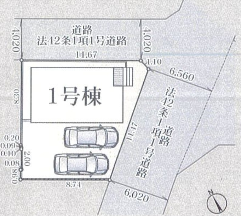新築戸建　富士宮市宮原第25　全1棟　1号棟の区画図