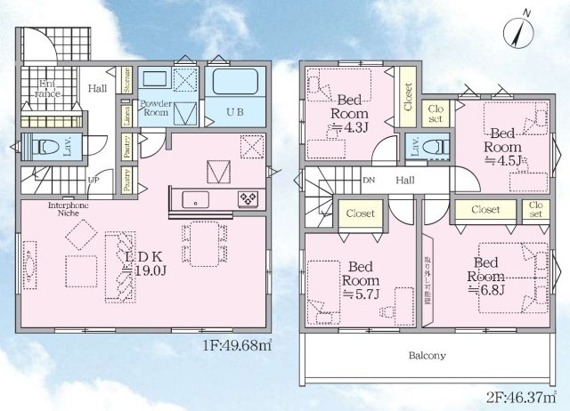 横浜市港南区下永谷5丁目 新築戸建て【仲介手数料無料】カースペース2台