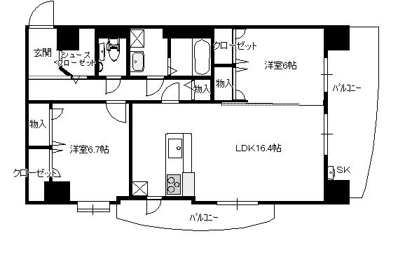 ヴィンチトーレ博多の間取り