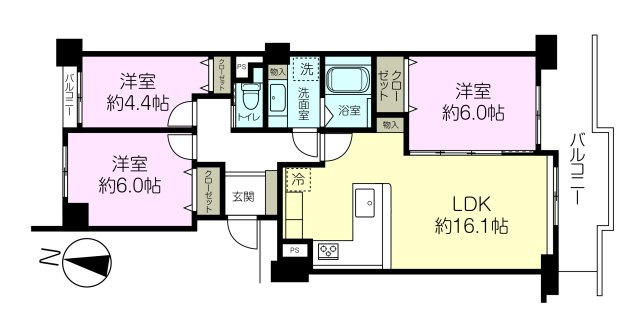パーク・ハイム芦屋翠ヶ丘20番地B棟の間取り