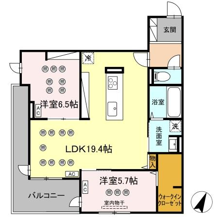 菊池郡菊陽町大字原水のアパートの間取り