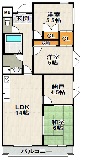 クレセール宝塚の間取り