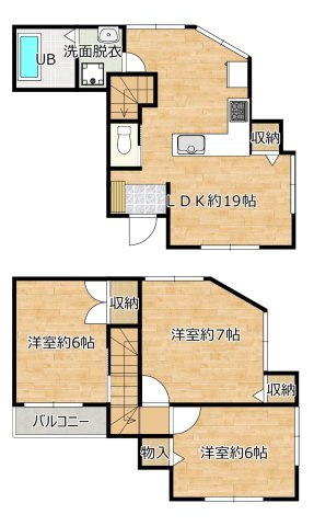 【間取り】 | 葵区南田町　中古戸建 | 使い勝手の良い3LDK♪お子様の成長に合わせて使うお部屋を選べます♪