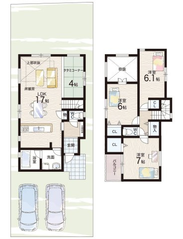 ■枚方市香里ケ丘　新築一戸建ての間取り|B号地