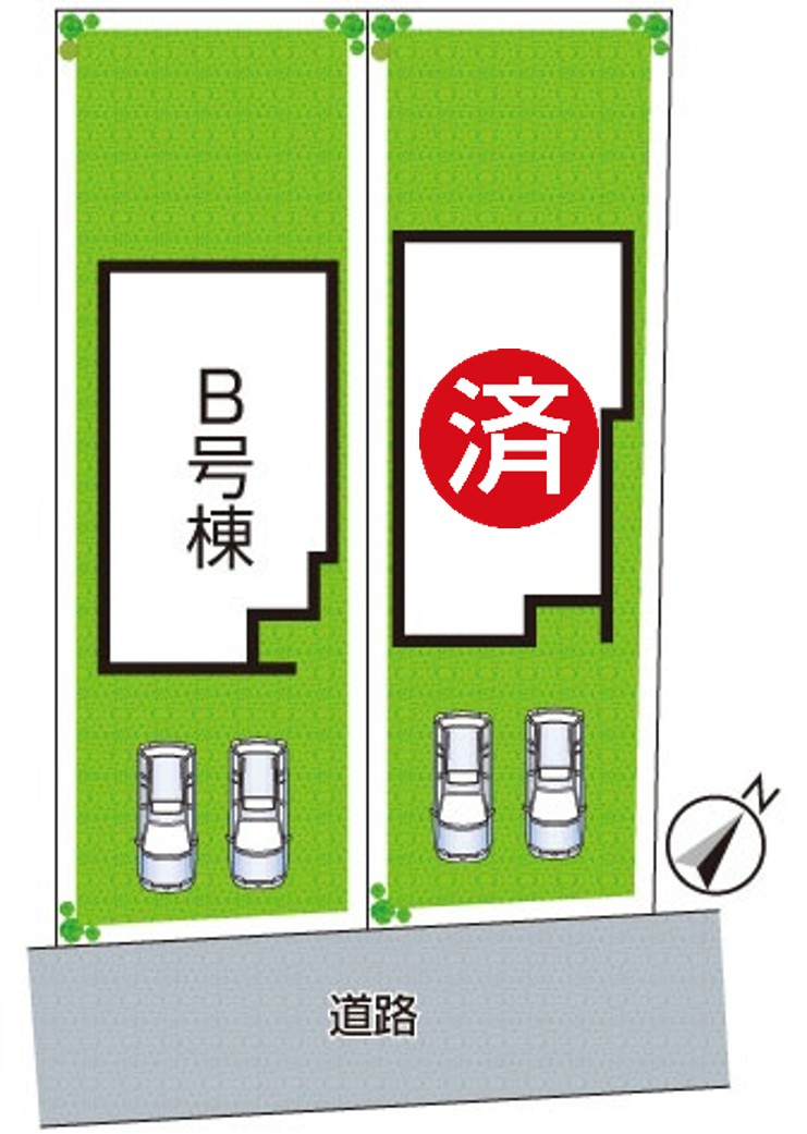 ■枚方市香里ケ丘　新築一戸建ての区画図|全2区画