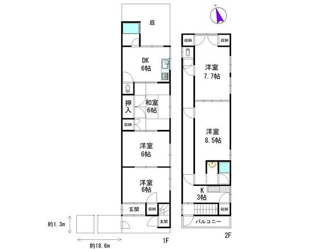 【間取り】 | 山科区西野大手先町　中古戸建（二世帯住宅）
