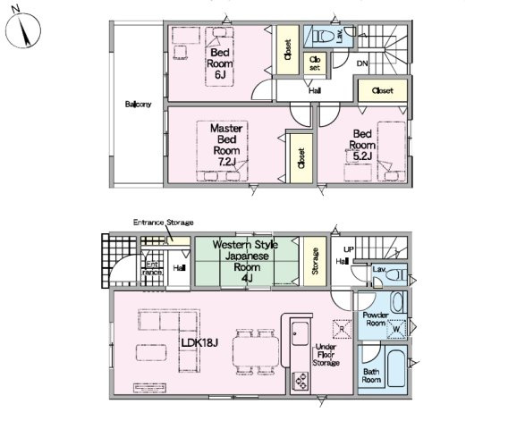 【間取り】 | 岡崎市上地６丁目38-15『仲介料無料』新築戸建て | 2号棟