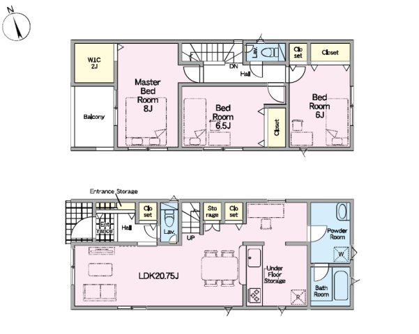 【間取り】 | 岡崎市上地６丁目38-15『仲介料無料』新築戸建て | 3号棟