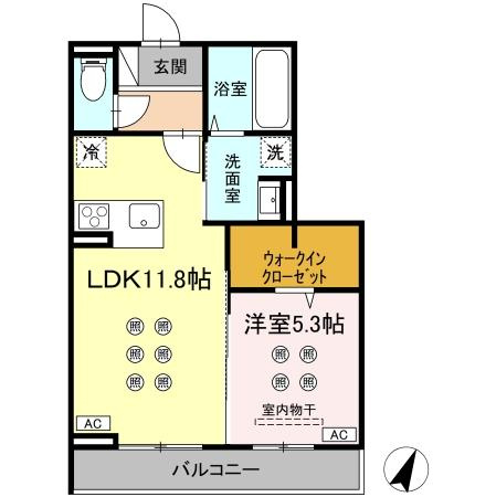 菊池郡菊陽町大字原水のアパートの間取り