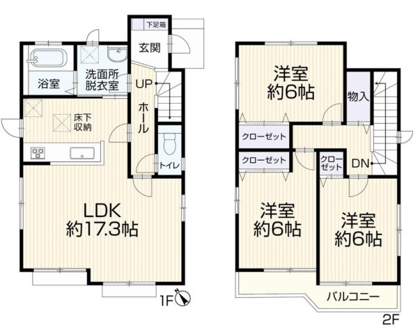 三郷市早稲田8丁目　中古戸建の間取り|全居室洋室！2026年5月室内リフォーム完了予定