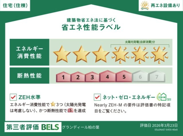 グランディール柏の葉の省エネ性能ラベル