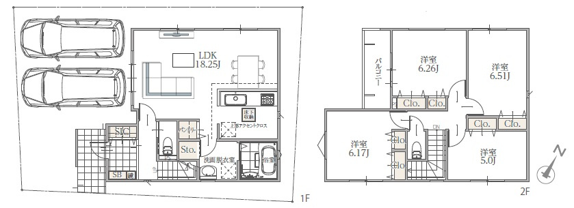 西原町小那覇（限定1棟）の間取り|1号棟　