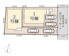 早良区飯倉第二十　２号棟の区画図
