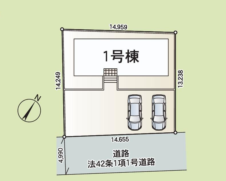 阿見町上長第1　新築戸建の区画図