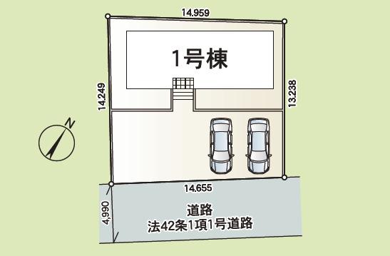 阿見町上長第1　新築戸建の区画図