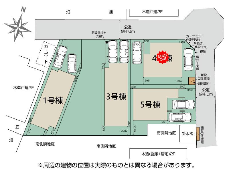 ふじみ野市西原１丁目の新築一戸建の区画図|お車は並列で２台駐車できますので、セカンドカーやお客さま用のお車も出し入れが楽々です。