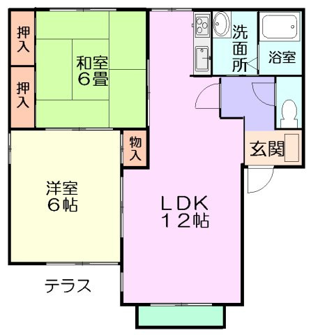パークハイツA棟の間取り|使いやすい間取りです。