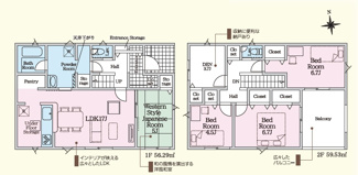 【間取り】 | クレイドルガーデン山陽小野田市南竜王町 第1（1号棟） | 家族の動線が込み合わないように、普段の動きがよりスムーズに出来るよう考慮しています。